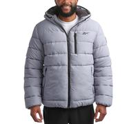 Reebok Herren-Winterjacke - schwerer Sherpa-Futter, Puffer-Parka, Herren-Wintermantel, isoliert, gesteppt, Skijacke für Herren, GRAU, Large