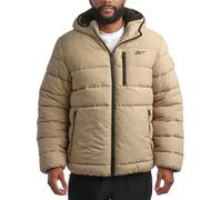 Reebok Herren-Winterjacke - schwerer Sherpa-Futter, Puffer-Parka, Herren-Wintermantel, isoliert, gesteppt, Skijacke für Herren, Sand, S