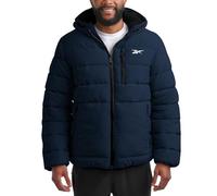 Reebok Herren-Winterjacke - schwerer Sherpa-Futter, Puffer-Parka, Herren-Wintermantel, isoliert, gesteppt, Skijacke für Herren, Vector Navy Blue, Medium