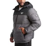 Reebok Herren Winterjacke - Schwerer gesteppter Puffer Parka Mantel - Wetterfeste Skijacke für Herren (36-48), Schwarz/Dunkelgrau, Medium