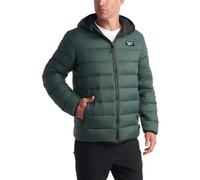 Reebok Herren-Winterjacke, wetterbeständig, leicht, gesteppt, warm, mit Kapuze, isolierte Jacken für Herren, Oliv/Blatt für mich (Leaf It to Me), 4X