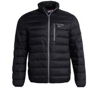 Reebok Herren-Winterjacke, winddicht, wasserabweisend, gesteppt, leicht, isoliert, Pufferjacke für Herren, Schwarz, M
