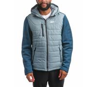Reebok Herrenjacke - warme isolierte Steppjacke mit Pullover-Fleece-Ärmeln - Kapuzenjacke für Herren (M-XL), blau, schiefergrau, XL