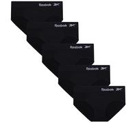 Reebok Damen Unterwäsche - 5er Pack Nahtlose Hipster Slips (S-XL), Schwarz/Schwarz/Schwarz/Schwarz, L