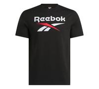 Reebok Men's Identity Big Logo Tee T-Shirt, Black/White/Vector RED, XL