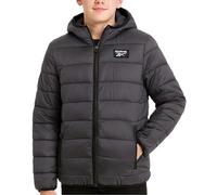 Reebok Jungen Wintermantel - leichte, isolierte Pufferjacke - wind- und wasserabweisende gesteppte Winterjacke mit Kapuze für Jungen, Dunkelgrau, 10-12