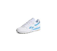 Reebok Damen Classic Leather Sneaker, Silber/Always Blue/White, 38.5 EU