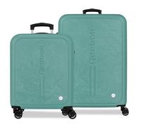 Reebok Madison Kofferset Türkisgrün 46x65x25 cm, starres ABS-integriertes Kombinationsschloss 93L 6.6kg mit 4 Doppelrädern, Handgepäck von Joumma Bags
