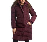 Reebok Damen Pufferjacke, isoliert, wind- und wasserabweisend, langer Maxi-Puffermantel, schwere Winterjacken für Damen, Kastanienbraun, M