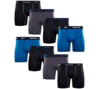 Reebok Men's Active Underwear - Sport Soft Performance Boxer Briefs (8 Pack), Size Small, Black/Blue/Black/Grey