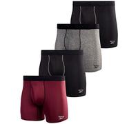 Reebok Men's Performance Boxer Briefs (4 Pack) (X-Large, Black/Fig/Grey)