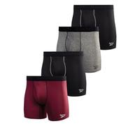 Reebok Men's Performance Boxer Briefs (4 Pack) (X-Large, Black/Fig/Grey)