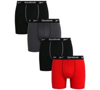 Reebok Men's Performance Boxer Briefs with Comfort Pouch (4 Pack) (Black/Red/Grey, Large)