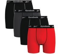 Reebok Men's Performance Boxer Briefs with Comfort Pouch (4 Pack) (Black/Red/Grey, X-Large)
