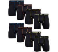 Reebok Men's Performance Boxer Briefs with Comfort Pouch (8 Pack) (Black/Contrast Stitching, Small)