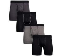 Reebok Men's Performance Boxer Briefs with Functional Fly (4 Pack)