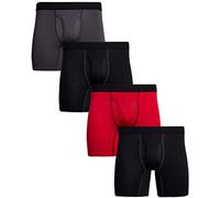 Reebok Men's Performance Boxer Briefs with Functional Fly (4 Pack)