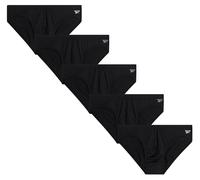 Reebok Men's Underwear - Low-Rise Quick Dry Performance Briefs (5 Pack), Size Small, All Black