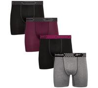 Reebok Men's Underwear - Performance Boxer Briefs (4 Pack), Size Large, Black/Wine/Charcoal