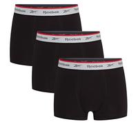 Reebok Herren Boxershorts Ovett - 3er Pack, Baumwolle, elastischer Logobund, Gr. M, Schwarz