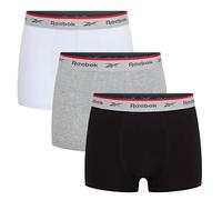 Reebok Boxershorts Ovett Herren – 3er-Pack Baumwolle, elastischer Logobund – M grau/weiß/schwarz