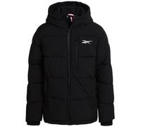 Reebok Pufferjacke für Jungen, gesteppt, wasser- und windabweisend, Wintermantel für Jungen, warm, isoliert, Stretch-Tech-Jacken für Kinder, Schwarz (Black Ink), 10-12