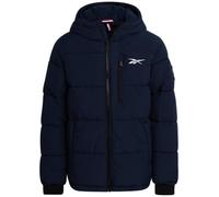 Reebok Pufferjacke für Jungen, isoliert, wetterbeständig, Komfort, Stretch, mit Kapuze, Winterjacke, warme Jacken für Jungen, Vector Navy Blue, 10-12