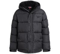 Reebok Pufferjacke für Jungen, schwer, wind- und wasserabweisend, mit Kapuze für Jungen, Winterjacke - gemütlicher isolierter Puffer-Wintermantel, Dunkelgrau, 14-16