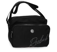 Reebok Reebok Violet Umhängetasche mit zwei Fächern, Schwarz, 25 x 16 x 6,5 cm, Polyester von Joumma Bags