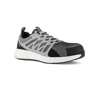 Reebok S1P SRC 45 Schuhe mit niedriger Sicherheitsstufe und Komposit-Zehenpartie aus Nylon-Mesh, schwarz-grau, Grau/Schwarz