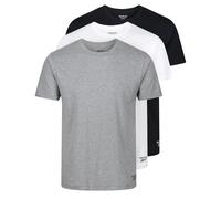 Reebok Santo Leichte Herren-T-Shirts, 3er-Pack, Baumwollmischung, Herren-Tops, T-Shirt, Multipack, Schwarz/Weiß/Grau Meliert, L
