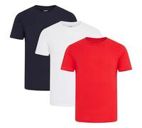 Reebok Santo Leichte Herren-T-Shirts, 3er-Pack, Baumwollmischung, Herren-Tops, T-Shirt, Multipack, Vector Red/White/Vector Navy, XL