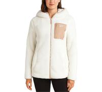 Reebok Sherpa-Fleece-Jacke für Damen, Pelz-Teddy-Mantel, weiche Sherpa-Jacke, Damen-Wintermantel mit Reißverschluss und Kapuze, Wintermantel für Damen, Oberbekleidung, White Mist, S