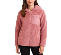 Reebok Sherpa-Fleece-Jacke für Damen, Pelz-Teddy-Mantel, weiche Sherpa-Jacke, Damen-Wintermantel mit Reißverschluss und Kapuze, Wintermantel für Damen, Oberbekleidung, Dusty Rose Pink, S