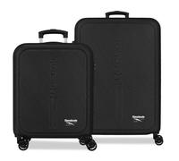 Reebok Stockton Kofferset schwarz 46x65x25 cm starres ABS-integriertes Kombinationsschloss 93L 6.6 kg 4 Doppelräder Handgepäck von Joumma Bags