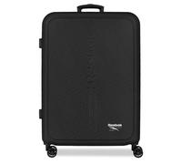 Reebok Stockton Mittelgroßer Koffer, schwarz, 46 x 65 x 25 cm, starres ABS-Kombinationsschloss, integriert, 56L 4kg, 4 Doppelräder von Joumma Bags
