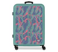 Reebok Tacoma Mittelgroßer Koffer, Türkisgrün, 46 x 65 x 25 cm, starres ABS-Kombinationsschloss, integriert, 56L 4kg, 4 Doppelrollen, von Joumma Bags