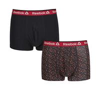 Reebok Underwear Mens Reebok Trunk Reece Boxer, Herren, schwarz (2PKA - 2pk Black Print/Black)