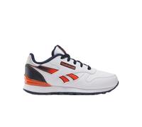 Reebok Unisex-Kinder Classic Leather Step N' Flash, White/Vector Navy/Pump Orange, 3 Little Kid