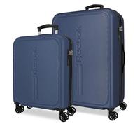 Reebok Valley Koffer-Set, Blau, 55/65 cm, harter ABS-Kunststoff, 93 l, 5,65 kg, Handgepäck
