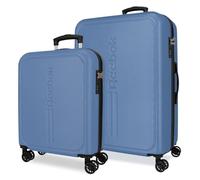 Reebok Valley Koffer-Set, Blau, 55/65 cm, harter ABS-Kunststoff, 93 l, 5,65 kg, Handgepäck