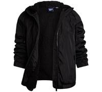Reebok Windbreaker-Jacke für Damen, wasser- und windabweisend, mittelschwer, gemütlich, Sherpa-Fleece, isolierte Softshell-Jacke für Damen, Schwarz, L