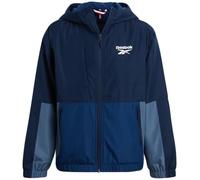 Reebok Windbreaker-Jacke für Jungen, leicht, mit Polarfleece gefüttert, wasser- und windabweisend, mit Kapuze und Reißverschluss für Jungen, Vector Navy Colorblock, 14-16
