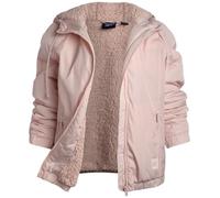 Reebok Windjacke für Damen, wasserabweisend, windabweisend, leicht, isoliert, Reißverschluss für Damen, mit Sherpa-Kapuze, powder pink, M