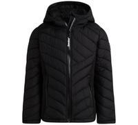 Reebok Winterjacke für Mädchen, wetterbeständig, mit Kapuze, gesteppt, Puffer-Parka, Mädchenjacke, leicht, warm, Wintermantel, Schwarz, 10-12