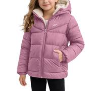 Reebok Wintermantel für Mädchen, schwer, gesteppt, Sherpa-Futter, Parka, Pufferjacke, warme Winterjacken für Mädchen, Orchid Pink, 10-12