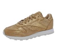 Reebok Women's Cl Lthr Shimmer Walking Shoe, Xj Gold/Chalk, 8 M US