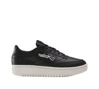 Reebok Women's Club C Double Sneaker, Core Black/Chalk/Laser Pink, 40 EU
