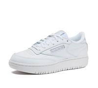Reebok Women's Club C Double Sneaker, Core White/Light Grey Logo, 10.5