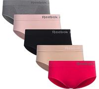 Reebok Womens Seamless Hipster Panties 5-Pack (Pink/Nude/White/Quiet Shade/Black, X-Large)